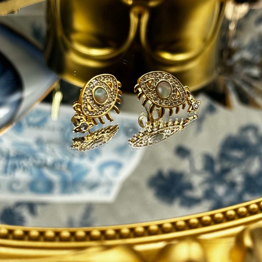 🆕 VIVIENNE WESTWOOD 🧿 BNWOT AUTH Rahmona Eye-Motif Studs with Hanging Orb Tear - Picture 13 of 16